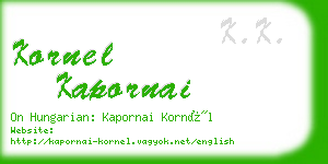 kornel kapornai business card